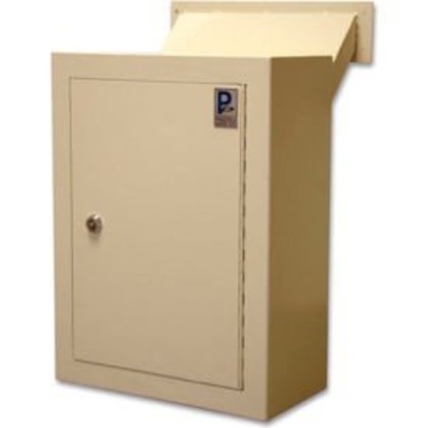 Protex Safe Co Protex Wall Drop Box with Adjustable Chute & Keyed Lock MDL-170 12" x 6" x 16" Beige MDL-170